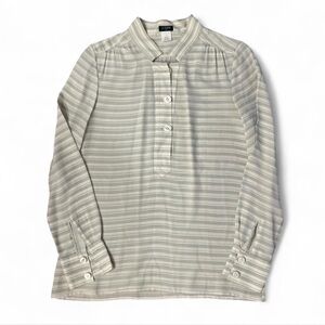 J. Crew Y2K Striped Silk Blouse